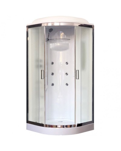 Душевая кабина Royal Bath НК RB90HK2-M-CH 90x90 с гидромассажем стекло матовое задняя стенка Белая