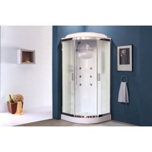 Душевая кабина Royal Bath НК RB90HK2-M-CH 90x90 с гидромассажем стекло матовое задняя стенка Белая