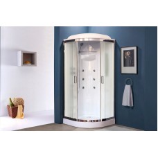 Душевая кабина Royal Bath НК RB90HK2-M-CH 90x90 с гидромассажем стекло матовое задняя стенка Белая