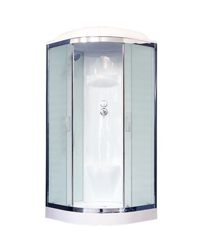 Душевая кабина Royal Bath НК 90x90 RB90HK6-WC-CH стекло матовое задняя стенка Белая