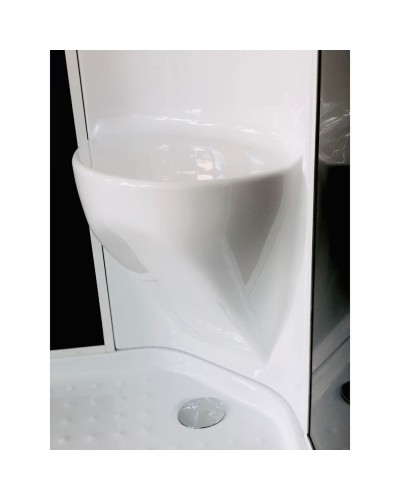 Душевая кабина Royal Bath НК 90x90 RB90HK7-BT-CH с гидромассажем стекло прозрачное задняя стенка Черная