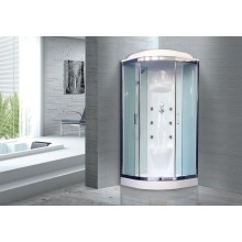 Душевая кабина Royal Bath НК 100x100 RB100HK7-WT-CH с гидромассажем стекло прозрачное задняя стенка Белая