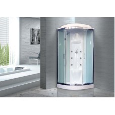 Душевая кабина Royal Bath НК 100x100 RB100HK7-WT-CH с гидромассажем стекло прозрачное задняя стенка Белая