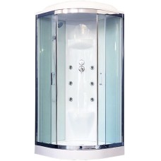 Душевая кабина Royal Bath НК 100x100 RB100HK7-WT-CH с гидромассажем стекло прозрачное задняя стенка Белая
