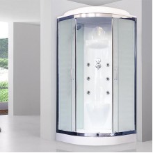 Душевая кабина Royal Bath НК 100x100 RB100HK7-WC-CH с гидромассажем стекло матовое задняя стенка Белая