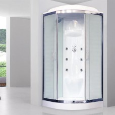 Душевая кабина Royal Bath НК 100x100 RB100HK7-WC-CH с гидромассажем стекло матовое задняя стенка Белая