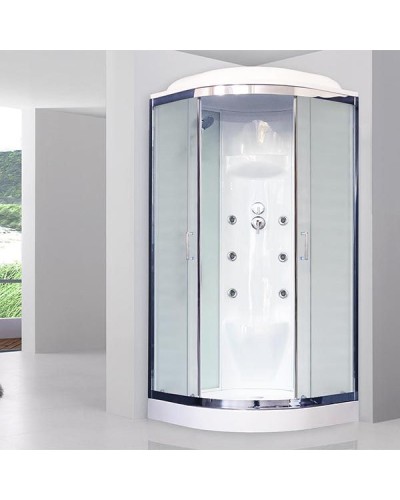 Душевая кабина Royal Bath НК 100x100 RB100HK7-WC-CH с гидромассажем стекло матовое задняя стенка Белая