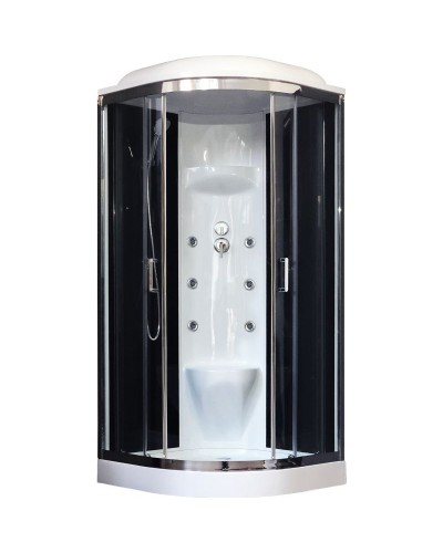 Душевая кабина Royal Bath НК 100x100 RB100HK7-BT-CH с гидромассажем стекло прозрачное задняя стенка Черная