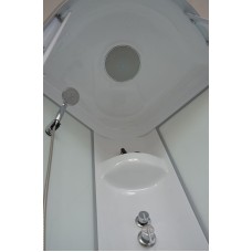 Душевая кабина Royal Bath НК 90x90 RB90HK7-WT-CH с гидромассажем стекло прозрачное задние стенки Белые