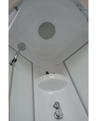 Душевая кабина Royal Bath НК 90x90 RB90HK7-WT-CH с гидромассажем стекло прозрачное задние стенки Белые