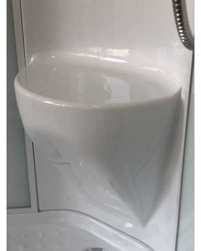 Душевая кабина Royal Bath НК 90x90 RB90HK7-WT-CH с гидромассажем стекло прозрачное задние стенки Белые