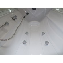 Душевая кабина Royal Bath ВК 90x90 RB90BK2-T-CH с гидромассажем стекло прозрачное задняя стенка Белая