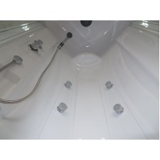 Душевая кабина Royal Bath ВК 90x90 RB90BK2-T-CH с гидромассажем стекло прозрачное задняя стенка Белая