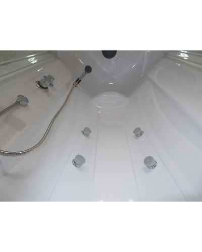 Душевая кабина Royal Bath ВК 90x90 RB90BK2-T-CH с гидромассажем стекло прозрачное задняя стенка Белая