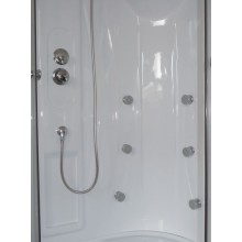 Душевая кабина Royal Bath ВК 90x90 RB90BK2-T-CH с гидромассажем стекло прозрачное задняя стенка Белая