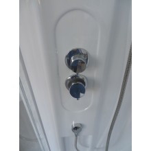 Душевая кабина Royal Bath ВК 90x90 RB90BK2-T-CH с гидромассажем стекло прозрачное задняя стенка Белая