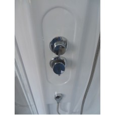 Душевая кабина Royal Bath ВК 90x90 RB90BK2-T-CH с гидромассажем стекло прозрачное задняя стенка Белая