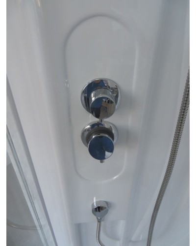 Душевая кабина Royal Bath ВК 90x90 RB90BK2-T-CH с гидромассажем стекло прозрачное задняя стенка Белая