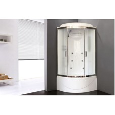 Душевая кабина Royal Bath ВК 90x90 RB90BK2-M-CH с гидромассажем стекло матовое задние стенки Белые