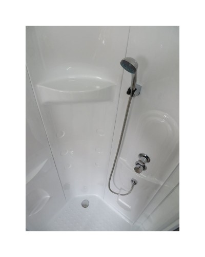 Душевая кабина Royal Bath НК RB90HK1-T-CH 90x90 стекло прозрачное задняя стенка Белая