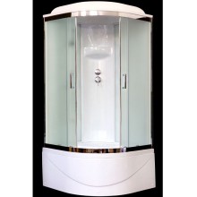 Душевая кабина Royal Bath НК RB90HK1-T-CH 90x90 стекло прозрачное задняя стенка Белая