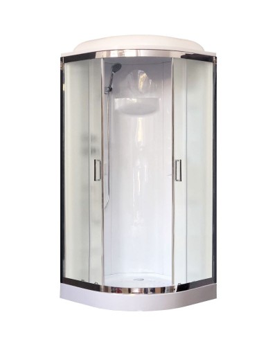 Душевая кабина Royal Bath НК RB90HK1-M-CH 90x90 профиль Хром задняя стенка Белая