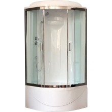 Душевая кабина Royal Bath ВК 90x90 RB90BK1-T-CH стекло прозрачное задние стенки Белые