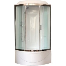 Душевая кабина Royal Bath ВК 90x90 RB90BK1-T-CH стекло прозрачное задние стенки Белые