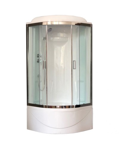 Душевая кабина Royal Bath ВК 90x90 RB90BK1-T-CH стекло прозрачное задние стенки Белые