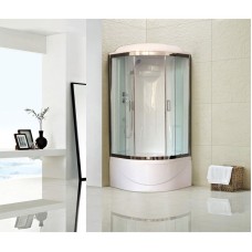 Душевая кабина Royal Bath ВК 90x90 RB90BK1-T-CH стекло прозрачное задние стенки Белые
