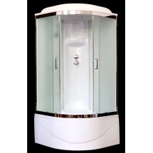 Душевая кабина Royal Bath ВК 90x90 RB90BK1-M-CH стекло матовое задние стенки Белые