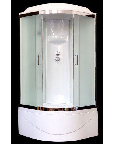 Душевая кабина Royal Bath ВК 90x90 RB90BK1-M-CH стекло матовое задние стенки Белые