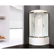 Душевая кабина Royal Bath ВК 90x90 RB90BK1-M-CH стекло матовое задние стенки Белые