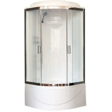 Душевая кабина Royal Bath ВК 90x90 RB90BK1-M-CH стекло матовое задние стенки Белые