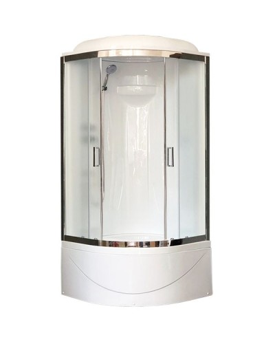 Душевая кабина Royal Bath ВК 90x90 RB90BK1-M-CH стекло матовое задние стенки Белые