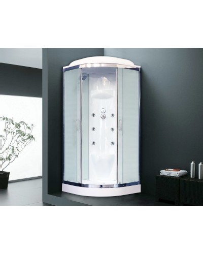 Душевая кабина Royal Bath НК 90x90 RB90HK7-WC-CH с гидромассажем стекло матовое задние стенки Белые
