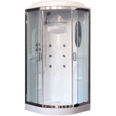 Душевая кабина Royal Bath НК RB90HK2-T-CH 90x90 с гидромассажем профиль Хром задняя стенка Белая