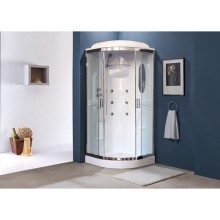 Душевая кабина Royal Bath НК RB90HK2-T-CH 90x90 с гидромассажем профиль Хром задняя стенка Белая