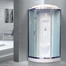 Душевая кабина Royal Bath НК 100x100 RB100HK6-WT-CH стекло прозрачное задняя стенка Белая