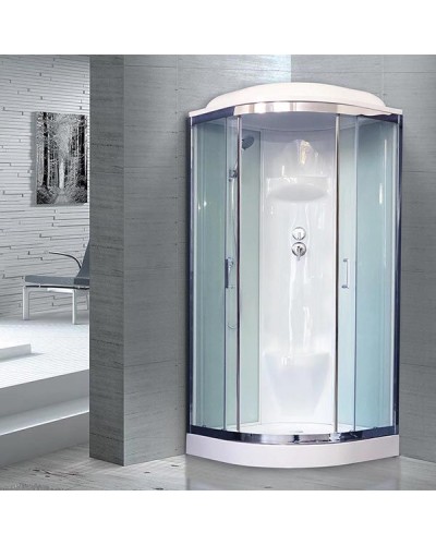 Душевая кабина Royal Bath НК 100x100 RB100HK6-WT-CH стекло прозрачное задняя стенка Белая