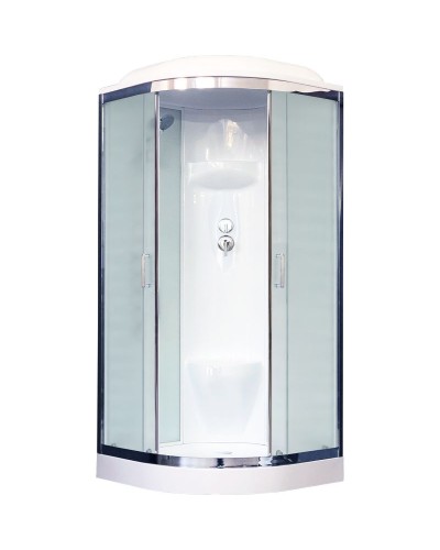 Душевая кабина Royal Bath НК 100x100 RB100HK6-WC-CH стекло матовое задняя стенка Белая