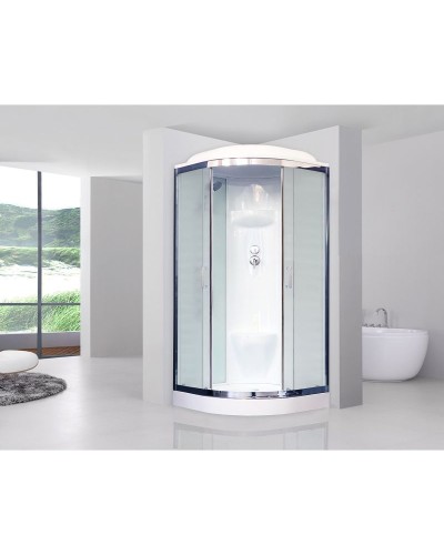 Душевая кабина Royal Bath НК 100x100 RB100HK6-WC-CH стекло матовое задняя стенка Белая
