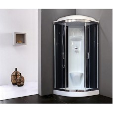 Душевая кабина Royal Bath НК 90x90 RB90HK6-BT-CH стекло прозрачное задняя стенка Черная