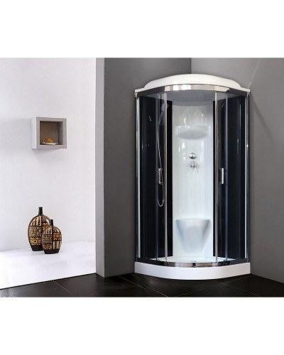 Душевая кабина Royal Bath НК 90x90 RB90HK6-BT-CH стекло прозрачное задняя стенка Черная