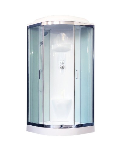 Душевая кабина Royal Bath НК 90x90 RB90HK6-WT-CH стекло прозрачное задняя стенка Белая