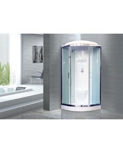 Душевая кабина Royal Bath НК 90x90 RB90HK6-WT-CH стекло прозрачное задняя стенка Белая