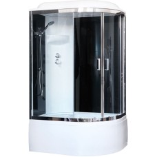 Душевая кабина Royal Bath ВК 120x80 RB8120BK6-BT-CH-L стекло прозрачное задние стенки Черные
