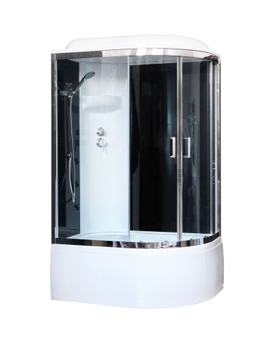 Душевая кабина Royal Bath ВК 120x80 RB8120BK6-BT-CH-L стекло прозрачное задние стенки Черные