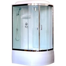 Душевая кабина Royal Bath ВК 120x80 RB8120BK6-WT-CH-L стекло прозрачное задние стенки Белые