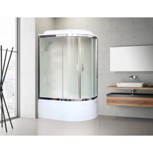 Душевая кабина Royal Bath ВК 120x80 RB8120BK3-WC-CH-L с гидромассажем стекло матовое задние стенки Белые
